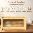 thumbnail image 5 of 【HOSTK】 Airtight Bamboo Bread Box - Farmhouse Corner Bread Storage Bin for Kitchen Countertop | Homemade Toast Holder, 5 of 7