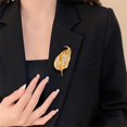 thumbnail image 2 of Irregular Gold Leaf Brooch Pin for Women Men High Polishing Simple Exquisite Leaves Collar Suit Tie Hat Bag Brooches Lapel Pins Elegant Dress Accessories Jewelry Boutonniere Corsage Wedding Party, 2 of 6