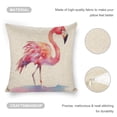 thumbnail image 3 of Pink flamingo Linen toss pillowcase Decoration pillowcase Gift preferred 24x24" Cushion cover 4 set Sofa pillowcase Sofa bedroom living room car, 3 of 5