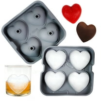 I LOVE CUBE Ice Cube Tray, 3D Heart Ice Mold, Large Big Heart Cube - 2.5 Inches Heart Shape Ice Mold for Whiskey, Cocktail, Beverages, Iced Tea & Coffee