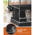 thumbnail image 6 of Large  Cage,  Enclosure Indoor with Litter Box,  Playpen for Adult Cats, Kittens & Small , Multi-Level Kennel, Pet Playpen with  Floor, Black, 6 of 6
