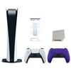 Sony Playstation 5 Digital Edition Console (Japan Import) with Extra Purple Controller and Media Remote Bundle with Cleaning Cloth