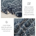 thumbnail image 2 of Whale Flotilla Reversible Paisley Quilt Set California King Size, Lightweight Boho Printed Bedspreads Coverlets Quilts Bedding Set with 2 Pillow Shams for All Seasons, Navy/Bone, 2 of 4