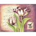 thumbnail image 2 of Babbitt, Gwendolyn 24x20 Black Ornate Wood Framed with Double Matting Museum Art Print Titled - Tulip Collage I, 2 of 4