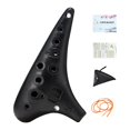 thumbnail image 2 of Ocarina de 12 agujeros con bolsa de almacenamiento, práctica y portátil, instrumento de ocarina C para niños, ideal para principiantes y amantes Negro, 2 of 8