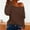 Tops-198Coffee, variant on LEKWK Off Shoulder Tops for Women Loose Fit Boat Neck Long Sleeve Tops Slouchy Casual Tops Solid Minimalist Lounge Daily outfits