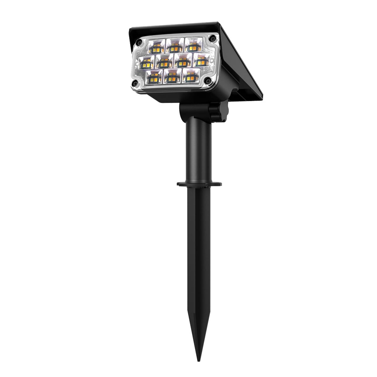Outside Solar Spotlight, Ground + Wall Mount Dual Use, Rotatable, Auto on/off, Solar Landscape