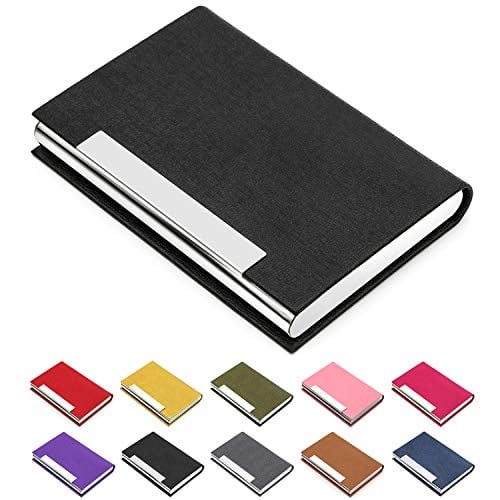 W-Black Credit Card Holder Keep Business Cards in Immaculate Condition. Padike Professional Business Card Holder Business Card Case Luxury PU Leather & Stainless Steel Card Holder