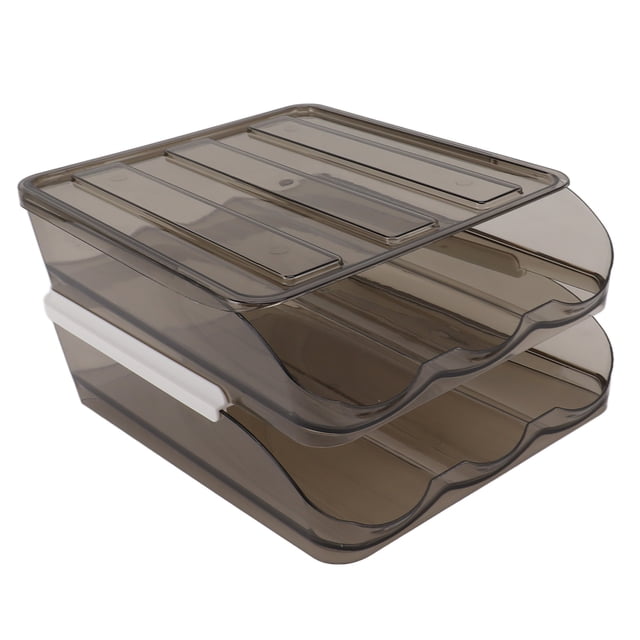 Porta Huevos para Refrigerador Translúcido Apilable Cajas de Almacenamiento de Huevos para Nevera Contenedor de Huevos Rodante Automático Bandeja de Huevos con Cubierta ANGGREK Otros