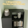 thumbnail image 6 of 71" Tall Black Corner Bookshelf, 6 Tier L-Shape Corner Shelf Stand, Freestanding Wood Display Stand for Living Room and Office, 6 of 8