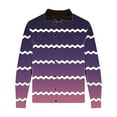 thumbnail image 2 of BiZtdJrK Men's Cowboy Sweatshirt Striped Print Zipper Long Sleeve Jackets Fleece Lined Winter Warm Coat Casual Fashion Streetwear with Pockets Sales Today Clearance Women Purple S, 2 of 5