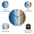 thumbnail image 5 of Wall Clock Navy Blue Brown Wood Grain Clocks PVC Silent Non-Ticking Battery Operated Decorative Farm Wooden Round Clock for Home Living Room Kitchen Bedroom Office School Wall Decor 10 Inch, 5 of 9