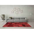 thumbnail image 3 of Ahgly Company Machine Washable Indoor Rectangle Patchwork Red Transitional Area Rugs, 6' x 9', 3 of 4