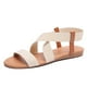 thumbnail image 2 of Sandalias Planas Elásticas para Mujer Elegantes Con Correa Cruzada Viajes Al Aire Libre (Beige 37), 2 of 8