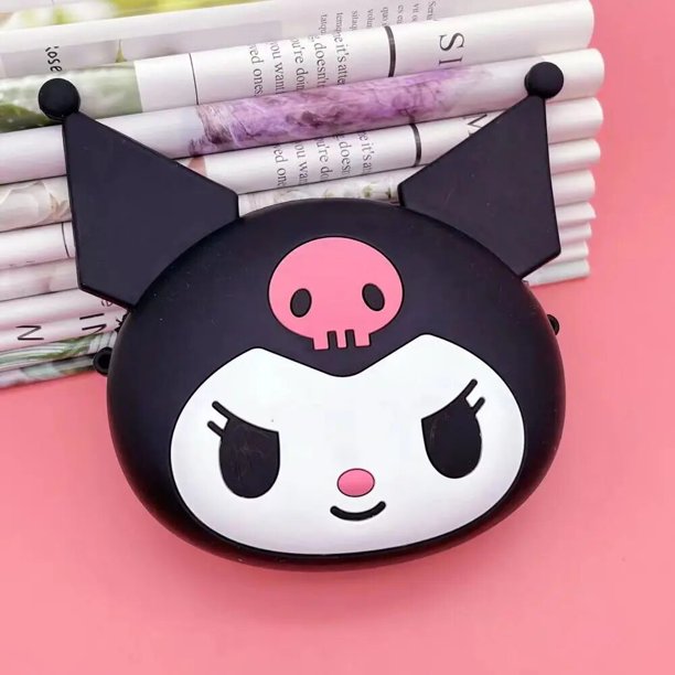 Sanrio-Bolso de hombro de Agel de sílice para niñas, monedero de dibujos animados Kawaii Kt Kuromi My Melody Cinnamoroll, bolsa de almacenamiento para regalo