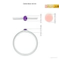 thumbnail image 5 of ANGARA Natural Classic Solitaire Oval Amethyst Promise Ring in 925 Sterling Silver for Women (Size-4x3mm) | February Birthstone, Birthday, Anniversary, Jewelry Gift for Women | Natural Amethyst Ring, 5 of 9