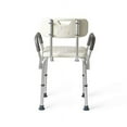 Medline Shower Chair Bath Seat with Back and Padded Armrests, Height