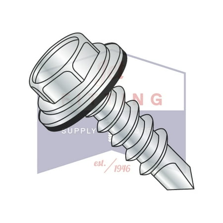 

5/16 x 1 Self-Drilling Screws | Unslotted | Hex Washers Head | Steel | Zinc | Bonded Neoprene Washer (Quantity: 1000)