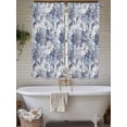 thumbnail image 4 of Blue Floral Living Room Curtains 2 Panel, Spring Botanical Flowers Leaves Vintage Cafe Window Treatment, Extra Long Farmhouse Bedroom Bathroom Kitchen Curtains Drapes 104"x72", 4 of 6
