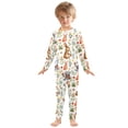 thumbnail image 3 of Dailycode Cotton Pajama Set Snug Fit Long Sleeve Top and Pants for 18M-8Y Cute Rabbits and Flowers, 3 of 7