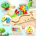 thumbnail image 2 of Rompecabezas de madera de animales, rompecabezas de madera para niños pequeños, J Toy Montessori animales para 1 2 3 4 años, juego educativo de aprendizaje de animales bebés para niños, 2 of 5