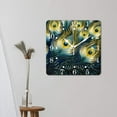 thumbnail image 3 of 16 Inch Wall Clock Battery Operated Square Clock for Office, Kitchen, Outdoor, Living Room,Vintage Floral Art, 3 of 4