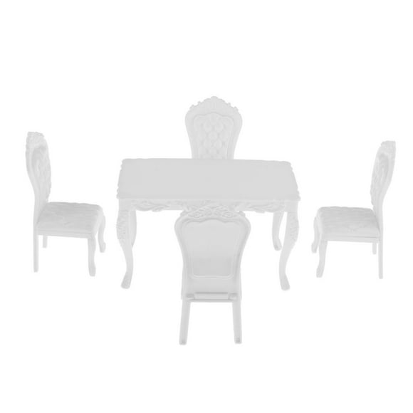 KLKCMS Table et Chaise Blanches à l'Échelle 1/6 pour Figurines de Dragon BBI TC Accessoire 5 Pcs