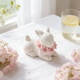 thumbnail image 4 of 1PC Ceramic Ornament, White Rabbit Figurine, Animal Handcrafted Sculpture Ornament, Arts Home Office Desktop Decor Wedding Gift, 4 of 4