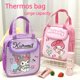thumbnail image 2 of Bolsa termo Kawaii Sanrio Hello Kitty Cinnamoroll Kuromi, bolsa térmica de dibujos animados de gran capacidad, fiambrera de mano para estudiantes xuanjing  unisex, 2 of 2