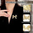 thumbnail image 3 of Pin de broche con lazo de strass, 2 piezas de elegante broche de cristal brillante, pin de lazo vintage, pin de solapa de moda para mujeres, regalo de joyería para bodas y fiestas., 3 of 7