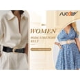 thumbnail image 6 of SUOSDEY Women's Elastic Wide Belt Ladies Stretch Waist Belt for Dress with Gold Buckle, 6 of 9