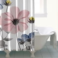 thumbnail image 4 of Unique Floral Colorful Shower Curtain for Bathroom Decor, Blue Pink Gray Daisy Flower Elegant Wildflower Design Farmhouse Shower Curtains with Hooks Set, 72X72 Inches, 4 of 6
