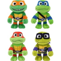 Mattel Teenage Mutant Ninja Turtles: Mutant Mayhem Plush Toys 4 Pack of 8 Inch Leonardo, Michelangelo, Raphael and Donatello, TMNT Movie