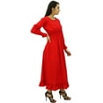 thumbnail image 3 of Bimba Robe Maxi Longue Décontractée en Coton pour Femme à Taille Smockée, 3 of 7
