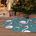 thumbnail image 6 of Yiaed Flamingo Print Christmas Tree Skirt , Tree SkirtsTree Mat for Christmas Winter Holiday Indoor Decorations-30", 6 of 7