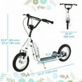 thumbnail image 2 of CoSoTower Dual Brakes Kick Scooter 12-Inch Inflatable Front Wheel Ride On Toy for Age 5+, White, 2 of 7