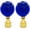 Blue, variant on 2-Pack Crystal Lamp Finials 2 Inch, Antique Brass Base & Crystal Ball Shade Toppers for Table Lamps, Vintage Home Decor Lighting Accessories (Yellow)