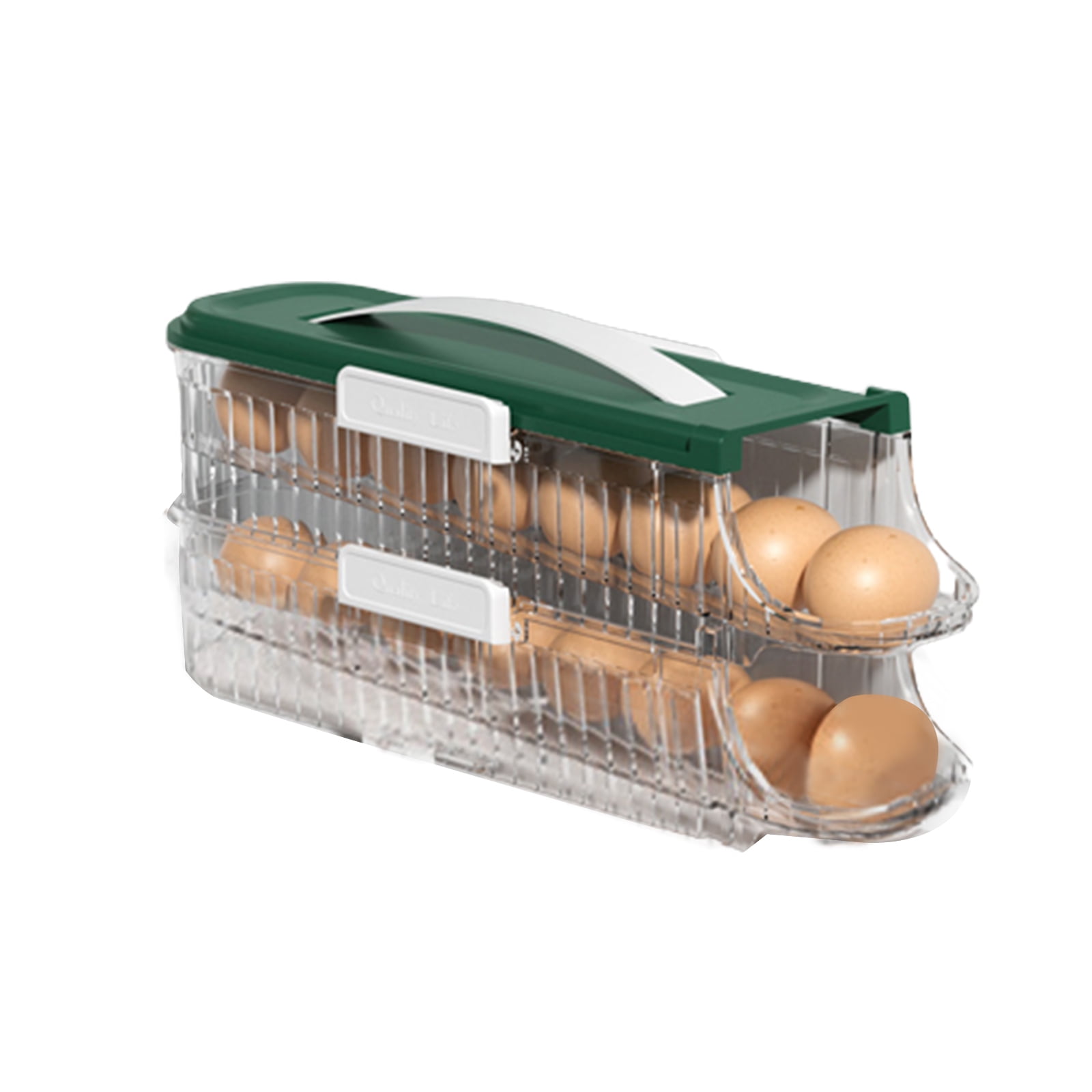 Large Capacity Egg Holder for Refrigerator, Auto Rolling Egg Storage