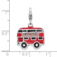 thumbnail image 3 of Sterling Silver 3-D Enameled Double Decker London Bus Lobster Clasp Bracelet Charm, 3 of 3