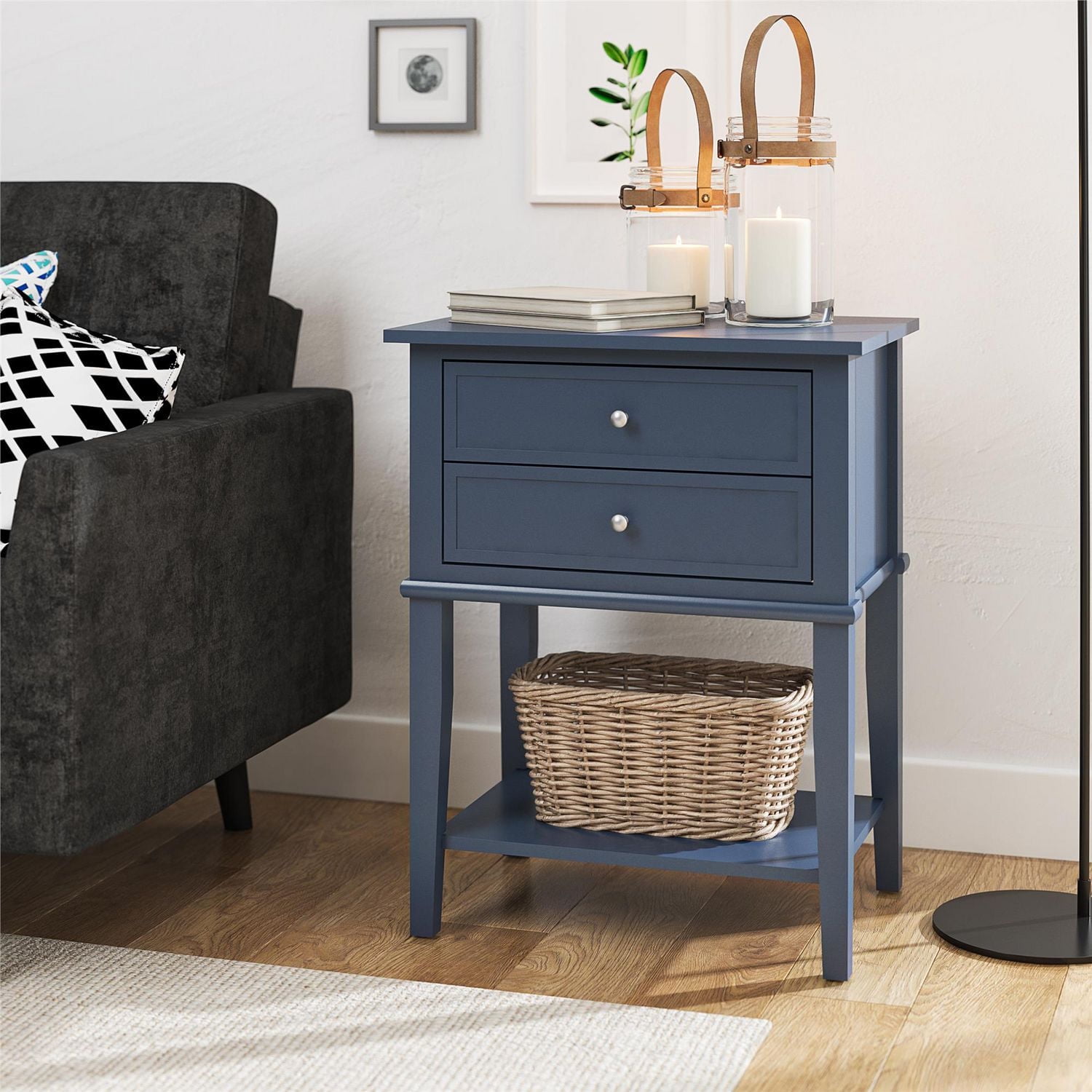 Ameriwood Home Franklin Accent Table with 2 Drawers, Lavender