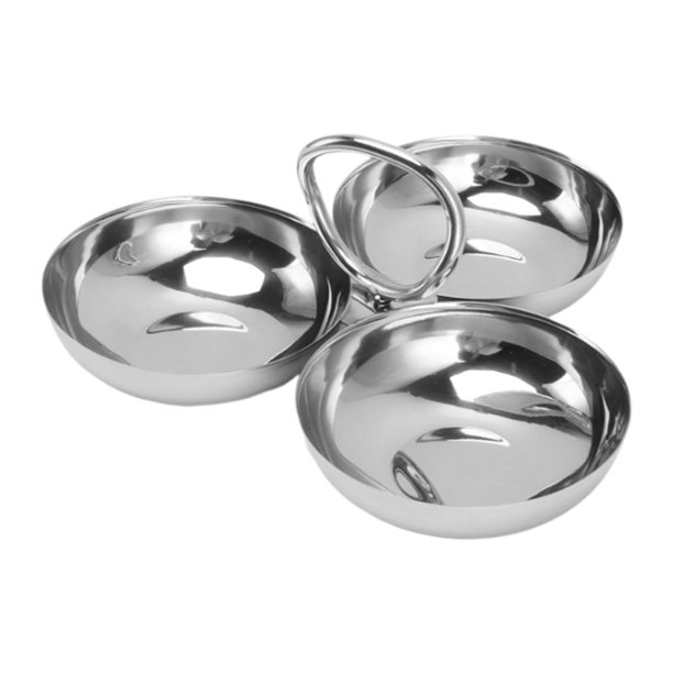 Plato de aperitivos de 3 secciones, portátil, multiusos, para patatas fritas, salsas, tazones para servir B