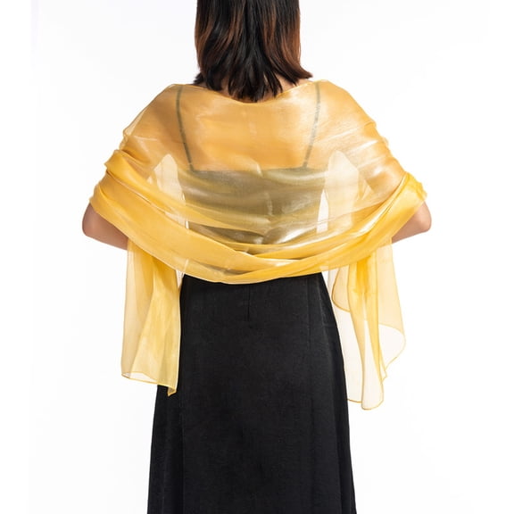 Namzi Shawls Wraps for Evening Dresses Sheer Soft Bridesmaid Wedding Formal Party-Yellow