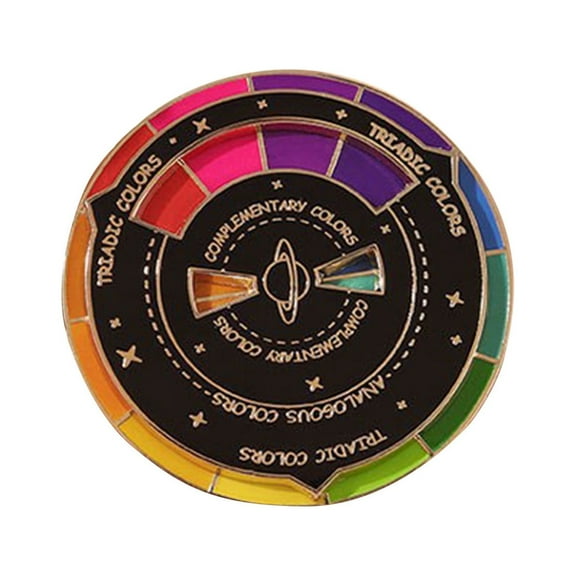 Color Wheel Enamel Pin Wheel Brooch Unique Moving Design Fashion Accessory Jewelry for Women Men