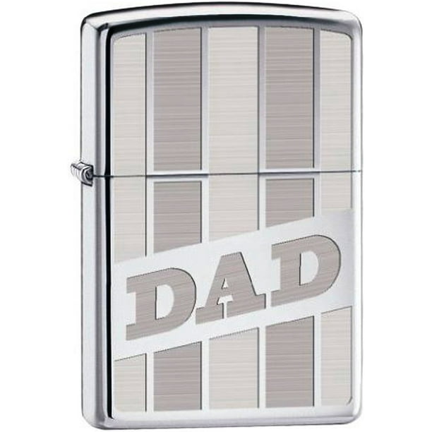 Zippo Polished Chrome Lighter - Free Dad Engraving, Lifetime Warranty, Classic Flint Design