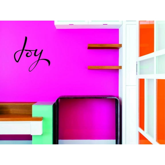Joy Vinyl Wall Decal for Home - Be Happy Laugh Brighten My Love Day Cute Wall Décor Bedroom Living Room Entry - Removable High Tact - Size: 24 In x 36 In