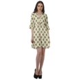 thumbnail image 2 of Moomaya Drawstring Mini Dress Printed Poly Crepe Women Ruffle Sleeve Shirt Dress, 2 of 4
