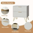 thumbnail image 6 of YouTrend Set of 2 Nightstand with 2 Drawers,Fluted Wood Adult Bedside Tables End Table for Bedroom Living Room,White, 6 of 10