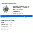 thumbnail image 2 of Alternator - Compatible with 1992 - 1994 Ford Tempo 2.3L 4-Cylinder 1993, 2 of 2