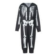 thumbnail image 6 of GYRATEDREAM Family Halloween Skeleton Pajamas Funny Skeleton Printed PJs Zipper Hooded One-Piece Jumpsuit Matching Family Sleepwear, 6 of 9