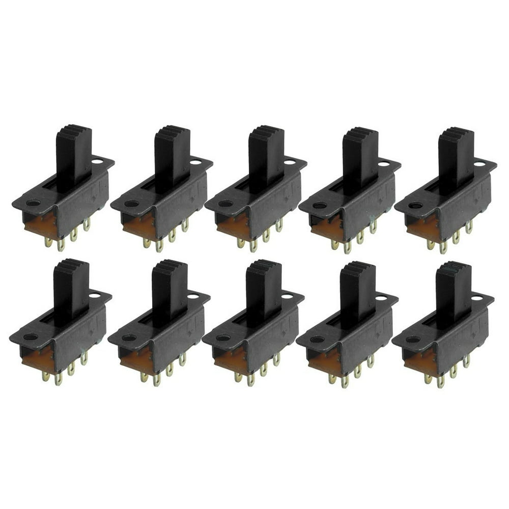 10x Mini Slide Switch 6Pin 2Position DPDT On/On Slider Switches Black